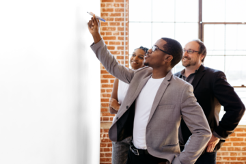 Whiteboard png mockup, business planning, transparent design