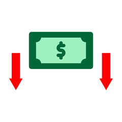 Money Loss Vector Flat Icon Design