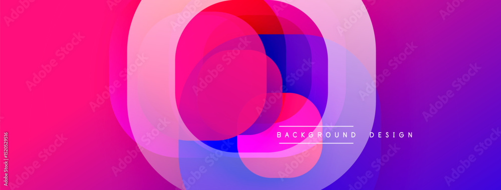 Aufkleber Abstract vibrant circles overlap, creating dynamic colorful background. Modern design elements suggest fluidity, energy.