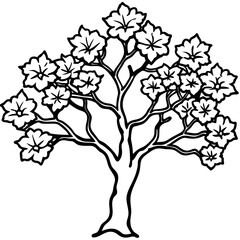 Obraz premium Minimalist Cherry Blossom Tree Illustration