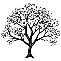 Obraz premium Minimalist Cherry Blossom Tree Illustration