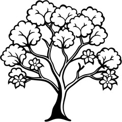 Obraz premium Minimalist Cherry Blossom Tree Illustration