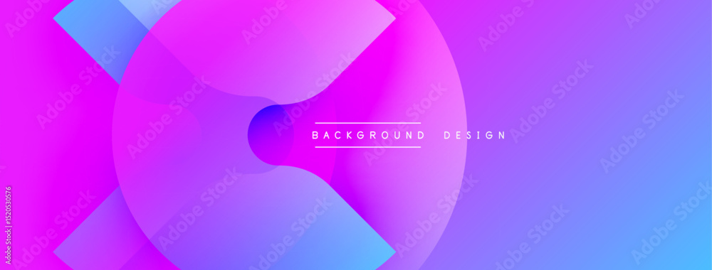Poster Abstract gradients form dynamic shapes. Purple, blue hues blend creating modern background design. Minimalist aesthetic.