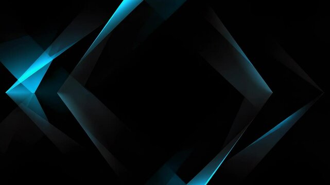 Abstract shapes with teal accents on black, suggesting depth