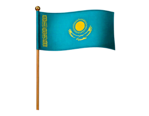 national Flag of Kazakhstan in the original colours and proportions png
