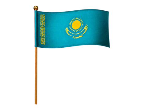 national Flag of Kazakhstan in the original colours and proportions png
