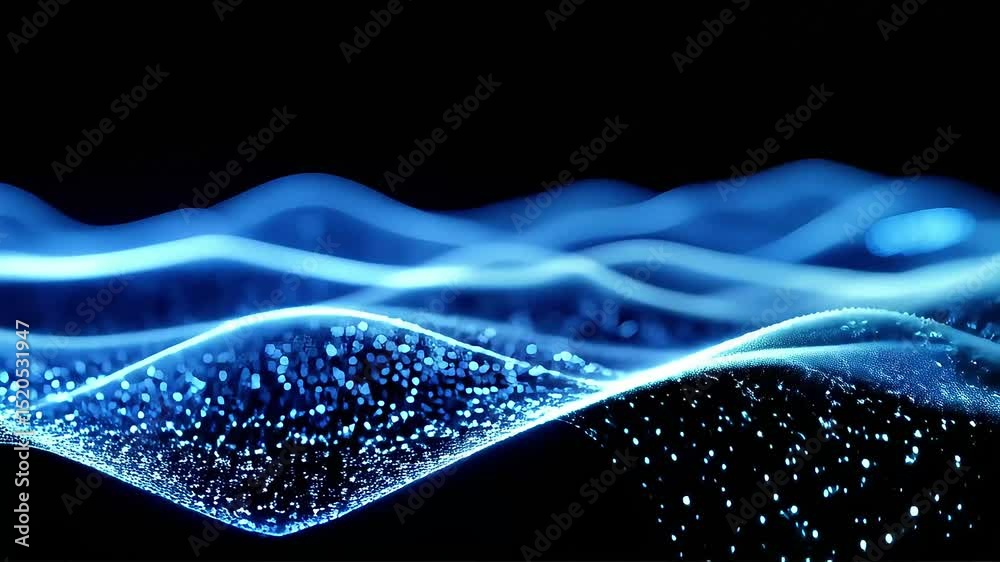 Poster Abstract Blue Waves: Glowing Particles and Dynamic Flow