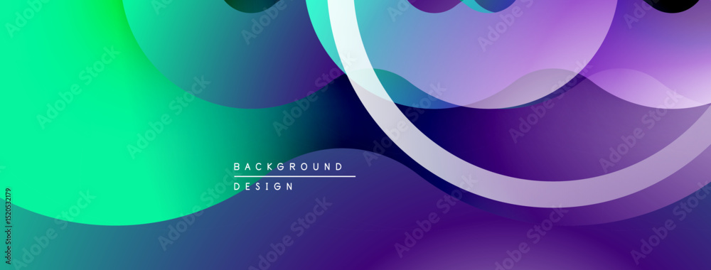 Poster Abstract gradients blend, creating dynamic flowing shapes. Vivid colors transition smoothly, offering modern visual appeal.