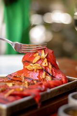 grilled Sweet pepper with garlic