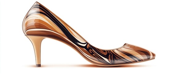 Elegant Brown and Black Swirl High Heels