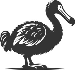 Cute animal vector bird silhouette of a dodo art drawing © MostAklima