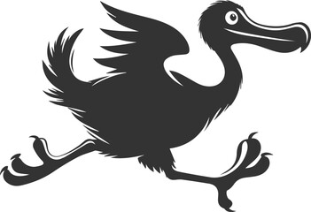 Cute animal vector bird silhouette of a dodo art drawing © MostAklima