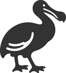 Cute animal vector bird silhouette of a dodo art drawing © MostAklima