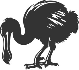 Cute animal vector bird silhouette of a dodo art drawing © MostAklima