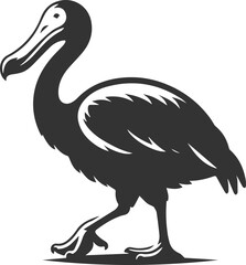 Cute animal vector bird silhouette of a dodo art drawing © MostAklima
