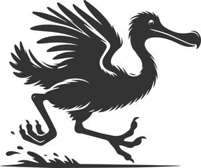 Cute animal vector bird silhouette of a dodo art drawing © MostAklima