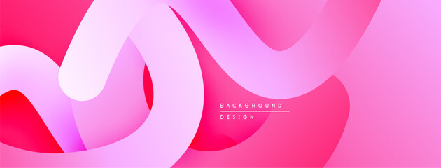Abstract pink waves create dynamic background. Smooth gradients, flowing shapes suggest movement, modern design aesthetic.