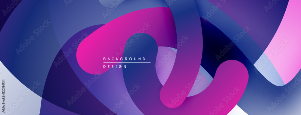 Fototapete abstract fluid shapes, vibrant purple hues dominate design. smooth gradients create dynamic composit