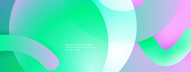 Abstract fluid shapes, vibrant colors blend. Modern design, smooth gradients create dynamic composition. Light shades dominate.