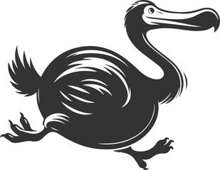 Cute animal vector bird silhouette of a dodo art drawing © MostAklima
