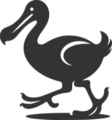 Cute animal vector bird silhouette of a dodo art drawing © MostAklima