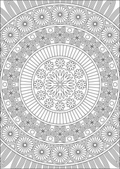 Line Art Mandala Coloring Pages For Adult Vector