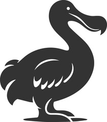 Cute animal vector bird silhouette of a dodo art drawing © MostAklima