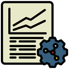 Baseline Test mini illustration outline color icon, use for research and development, education, industry, UI, UX kit, app and web development, digital or print.