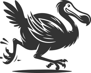 Cute animal vector bird silhouette of a dodo art drawing © MostAklima