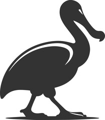 Cute animal vector bird silhouette of a dodo art drawing