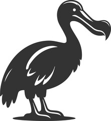 Cute animal vector bird silhouette of a dodo art drawing
