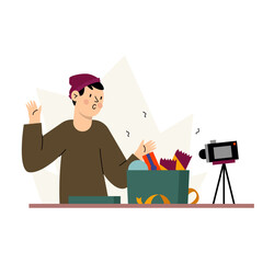 Food Vlogger Unboxing Snack Box