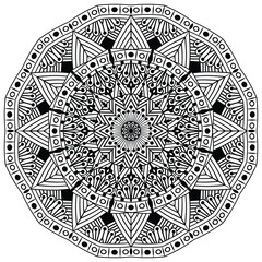 Beautiful mandala design for coloring book. Oriental Mandala vector. Mandala Coloring book line art vector illustration.