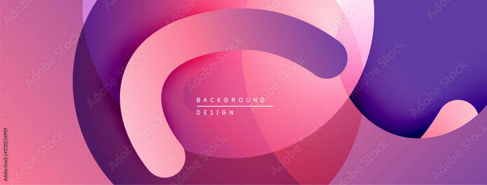 Leinwandbilder abstract fluid shapes, vibrant pinks, purples create modern background. smooth gradients, overlappin