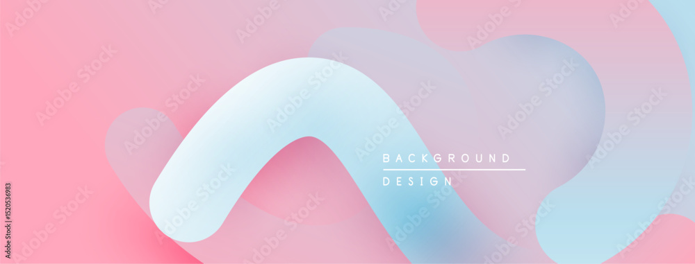 Aufkleber Abstract fluid shapes, pinks, blues create modern background. Soft gradients offer dynamic visual experience.