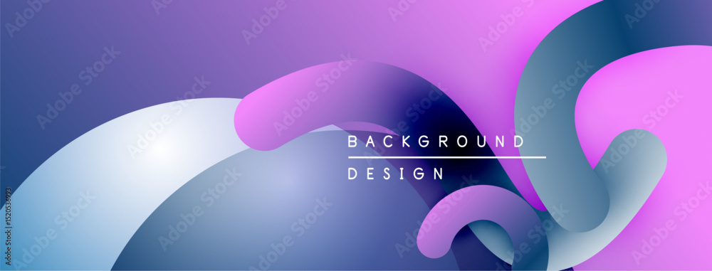 Leinwandbilder Abstract fluid shapes, purple hues dominate. Gradient colors blend smoothly, creating dynamic visual effect. Modern design element.