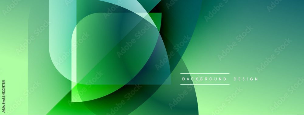 Leinwandbilder abstract green gradients form overlapping shapes. modern design suggests fluidity, innovation, visua