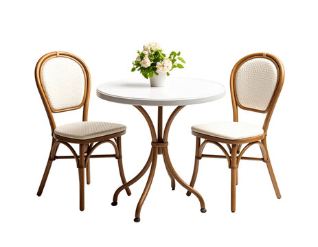 Round bistro table and chairs set for outdoor dining cafe restaurant