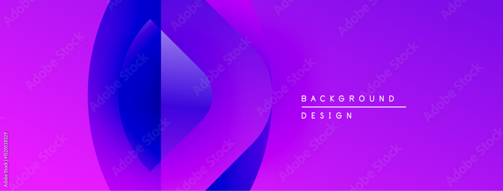 Fototapete Abstract purple gradient design. Overlapping circles create dynamic visual effect. Text reads background design. Simple, modern aesthetic.