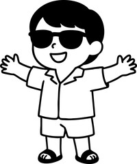 Obraz premium 여름 휴양지 여행 아이콘