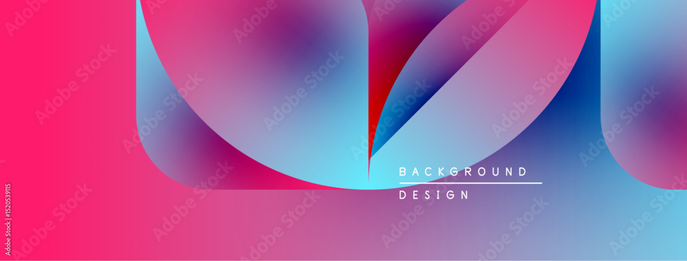 Leinwandbilder abstract fluid shapes blend vibrant pinks, blues, purples. modern design features text background, d