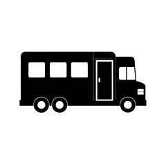 a black silhouette icon of a truck