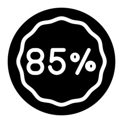 eighty five percent glyph icon