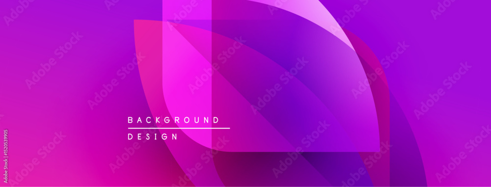 Aufkleber Vibrant abstract background. Overlapping shapes create dynamic visual effect. Modern design with purple, pink hues.