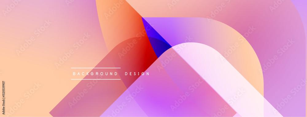 Aufkleber Abstract colorful shapes overlap creating vibrant gradient background. Modern design elements suggest fluidity, dynamism.