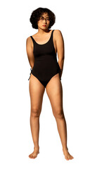 Fototapeta premium Woman in swimsuit png mockup one-piece summer apparel full body