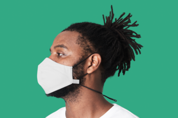 Face mask png mockup, new normal design, transparent design