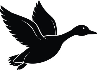 silhouette of a duck