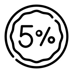 five percent line icon
