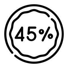 forty five percent line icon